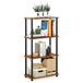 Furinno Turn-N-Tube 4-Tier Multifunctioneel Plank Display Rack met Ronde Buizen, Licht Kers/Zwart