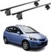 Omac Barres de toit transversales en acier pour Honda Jazz I 2002-2008 – Tüv / Din 75302:2019 – Antivol inclus – Rainure en T (accessoires) – Charge max 75 kg – 2 barres – Noir
