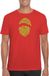 Bellatio Decorations Kerst T-shirt voor heren - Kerstman hoofd - rood - glitter goud - Kerstkleding XL