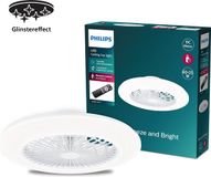 Philips LED Philips Amigo Ventilator - Energiezuinige LED verlichting - Plafondlamp - Instelbare kleurtemperatuur - 57,5 cm diameter - Afstandsbediening - Wit met glinstereffect