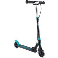 Globber Flow Element Junior Lights – inklapbare step met 2 wielen met achterwielrem, verstelbaar stuur en ledlampen, voor kinderen vanaf 4 jaar, turquoise