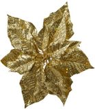 Decoris Kaemingk B.V. Kerstboomversiering Kerstster - 23 cm - goud glitter - op clip - ornament - ster
