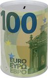 Out of the Blue Spaarpot 100 Euro bankbiljet - metaal - 22 x 15 cm - Kind/volwassenen - XXL-size