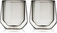 Viski Aurora Tumbler - Dubbelwandig - Glas - 266ml - 2 stuks - Smoke