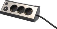 UNITEC Hoektafelstopcontact met 3 stopcontacten, 2 USB-poorten, touch-schakelaar, IP20, roestvrijstalen front