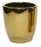 Mega Collections Bloempot Emperor High - rond - goud - D39 x H42 cm - glans