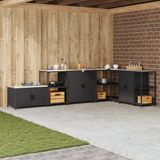 vidaXL Keukenopbergkast HATTEM, zwart, 90 x 50 x 53 cm, staal