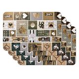 Venilia Love in the air kerstprint placemat, placemat voor eetkamer, rechthoekig, 4 stuks, 45 x 30 cm, 59068