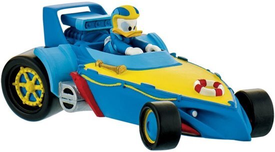 - Disney Donald Duck Roadster Racers auto taart topper decoratie 10 cm.