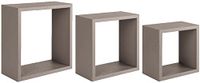 Homemania Incubo Wandrek voor wanddecoratie, woonkamer, slaapkamer, kantoor, MDF, bruin, 35 x 35 x 15,5/30 x 30 x 15,5/25 x 25 x 15,5 cm