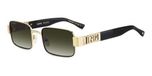 Dsquared2 D2 0156/S Matte Gold Black Green Lenses Rectangular Metal Sunglasses 54mm