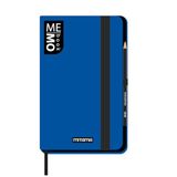 Mitama Notitieboek, groot, blauw, memobook, soft touch cover, binnenzak + potlood inbegrepen, witte bladeren, 13 x 21 cm