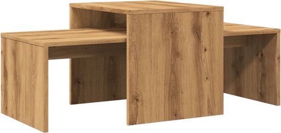 vidaXL Salontafel 100x48x40 cm bewerkt hout artisanaal eikenkleurig
