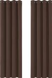 Deconovo Rideaux occultants à œillets, 160 x 132 cm, marron, set de 2