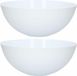 Plasticforte platte schaal / saladeschaal - 2x - D25 cm/H10 cm - kunststof - mat wit - 2,5 liter