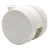 WAGNER Design 01152301 Meubelrol/zwenkwiel/dubbele zwenkwiel, hard - diameter Ø 50 mm, bouwhoogte 50 mm, wit, draagkracht 50 kg - Made in Germany