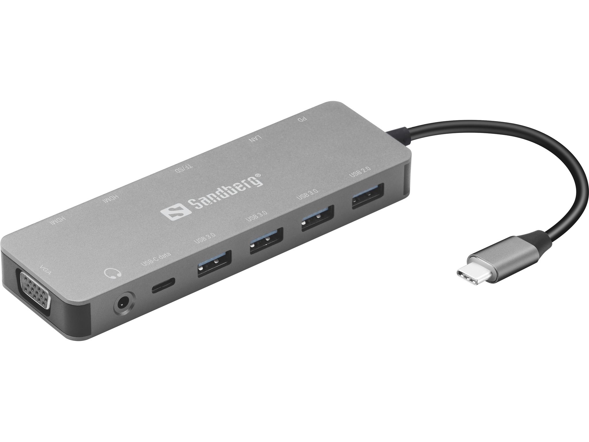 Sandberg USB-C 13-in-1 Travel Dock - Aluminium