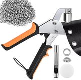 Zouma B.V. Presse à œillets magnétique en acier inoxydable, pince à œillets professionnelle, avec 500 œillets (diamètre intérieur 10 mm), adaptée à divers matériaux tels que bâches imperméables, carton, drapeaux PVC et cuir.