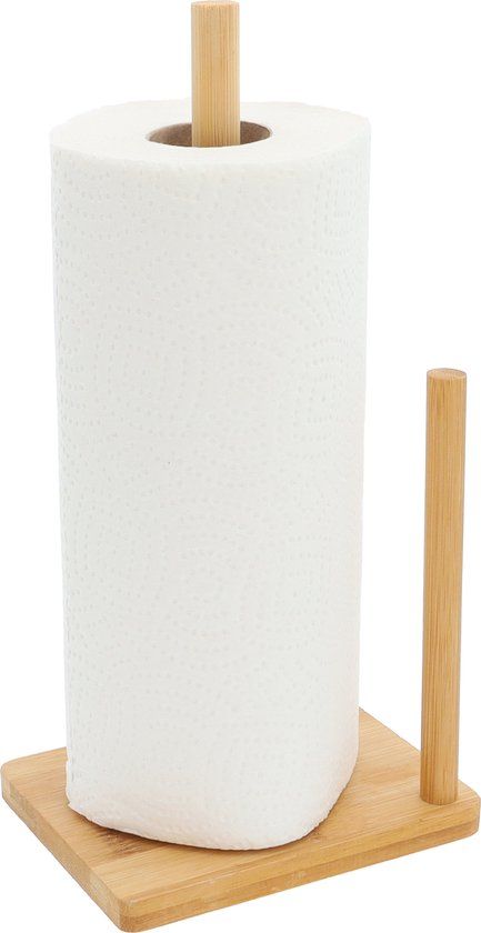 QUVIO Keukenrolhouder - Lichtbruin - Hout