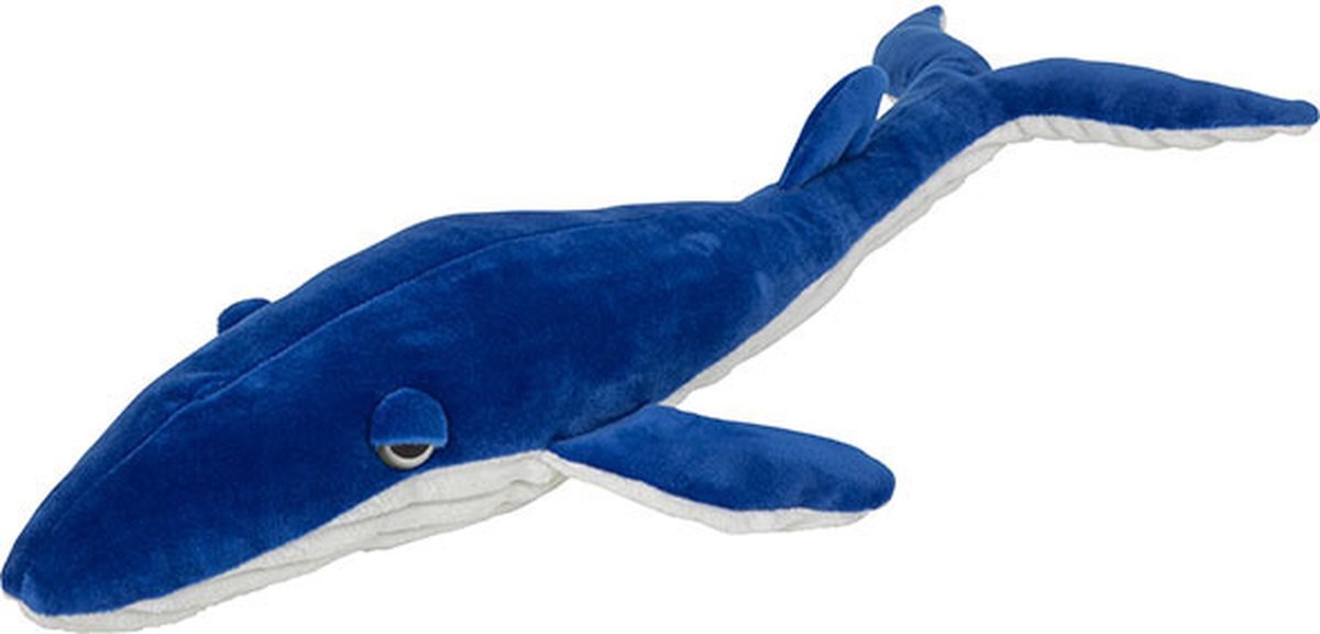 Nature Planet Pluche knuffel blauwe vinvis walvis van 60 cm - Speelgoed knuffeldieren walvissen