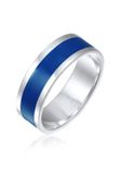 KUZZOI - Ring - Heren Band Basic Geo Email Casual in 925 Sterling Zilver - Heren