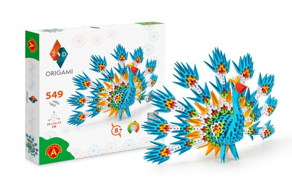 Alexander Toys ORIGAMI 3D - Peacock - 549pcs - Paper Craft Kit