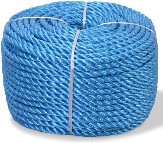 vidaXL Touw gedraaid 10 mm 100 m polypropyleen blauw
