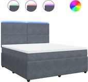 vidaXL Boxspring met matras fluweel donkergrijs 180x200 cm