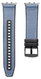 Wigento Honor Watch 5: hoogwaardige, premium lederen hybride siliconen vervangende band, blauw