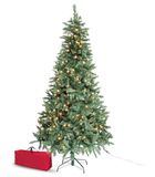 Brigros Kunstkerstboom van dichte dennennaald, met tas, realistisch effect, takken met haken, eenvoudige montage, pvc, metalen basis, moeilijk ontvlambaar (licht, 150 cm)