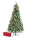 Brigros Kunstkerstboom van dichte dennennaald, met tas, realistisch effect, takken met haken, eenvoudige montage, pvc, metalen basis, moeilijk ontvlambaar (licht, 150 cm)