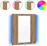vidaXL Armoire de salle de bain LED 40x12x45 cm bois de chêne artisanal traité