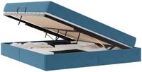 vidaXL Opbergbed met matras, donkerblauw, 160 x 200 cm, fluweel