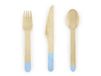 PartyDeco SDR1-001J Wegwerpserviesset 6 personen 18 stuks Hout Blauw
