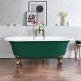 Hudson Reed Richmond Baignoire sur pieds Classique 173cm x 78cm - Evergreen (Vert), avec pieds de baignoire Or brossé