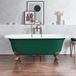 Hudson Reed Richmond Baignoire sur pieds Classique 173cm x 78cm - Evergreen (Vert), avec pieds de baignoire Or brossé