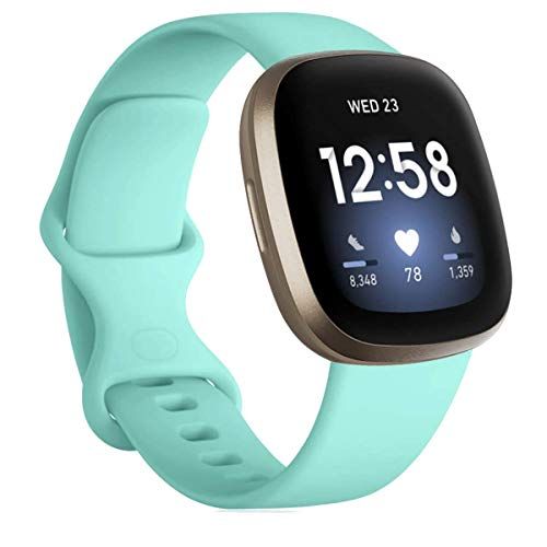 By Qubix Qubix Sportbandje - Mint Groen - Geschikt voor Fitbit Versa 3 & 4 / Sense 1 & 2 - Maat: S/M