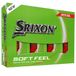 Srixon Soft Feel Brite golfballen met hoge zichtbaarheid en ultrazacht gevoel, lange afstand en stabiele vliegbaan, spin-controle en snelle lokalisatie, oranje/rood/groen