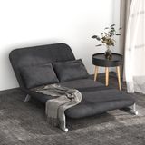 Homcom Tweepersoonsbank fauteuil armleuning opklapbed logeerbed chaise longue 3-in-1 grijs 833-042