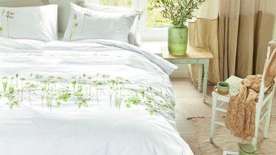 Marjolein Bastin Amaryllis dekbedovertrek Lits-Jumeaux Wit Katoen 240x200/220 cm