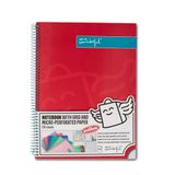 Mr. Wonderful A4-notitieboek, rood, 240 geruite pagina's, microgeperforeerd, extra stevige omslag, spiraalbinding, met stickers