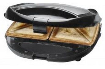Bomann ST/WA 1364 CB - Sandwich Maker - Grill - Waffle Iron - Black - Stainless Steel