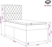 vidaXL Boxspringbed met matras en hoofdeinde, roze, 90 x 200 cm, fluweel