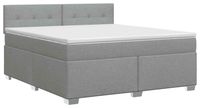 vidaXL Boxspringbed met matras, lichtgrijs, 140 x 200 cm, stof