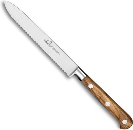 Diamant Sabatier Universeel keukenmes 12 cm - Gekarteld - Olijfhout