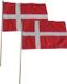 Merkloos / Sans marque Promex Gmbh Luxe zwaaivlaggen Denemarken - Set van 2x stuks - 30 x 45 cm