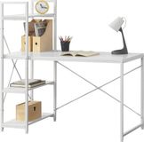 en.casa Bureau Stavanger met 4 planken 120x64x122 cm wit