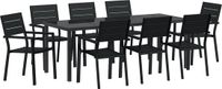 vidaXL Tuinset, 9-delig, zwart, gepoedercoat staal