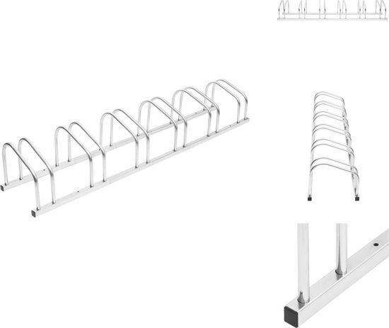 vidaXL Fietsenrek Gegalvaniseerd Staal - 163.5 x 33 x 26 cm - Voor 6 fietsen - Fietsendragers