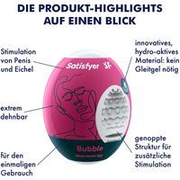 Satisfyer Masturbator Egg - Bubble, 3 stuks